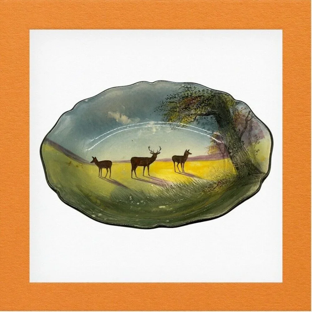 Royal Doultan Vintage Vegetable Serving Dish Deer Grazing Pattern 1927-1932